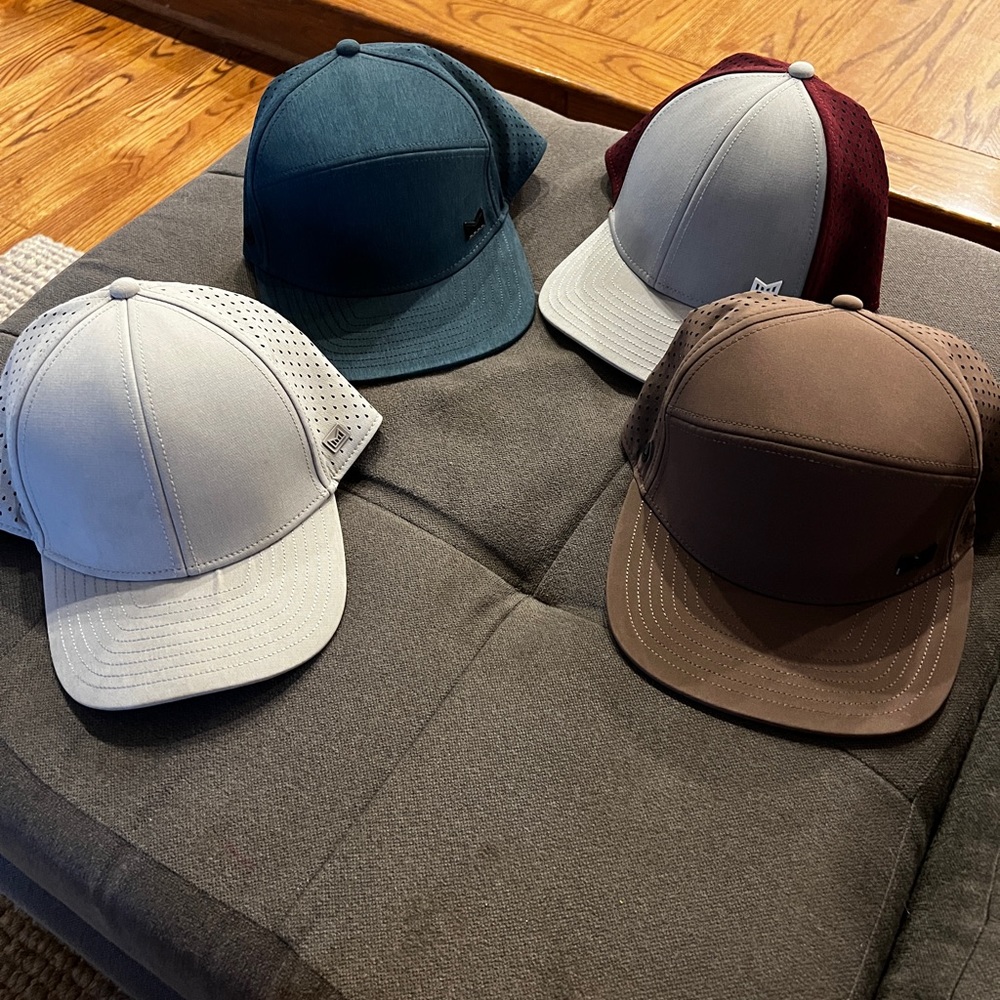 Melin Brand Gray and Blue Hats Structured Snapback Design - 4 Hat Bundle